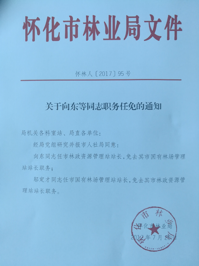 关于向东等同志职务任免的通知