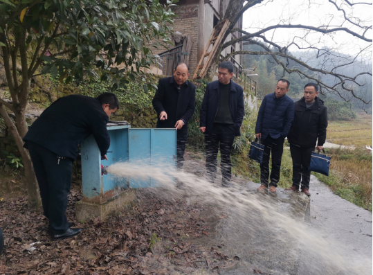 胡金华在通道县县溪镇上水涌村检查农村饮水安全工程