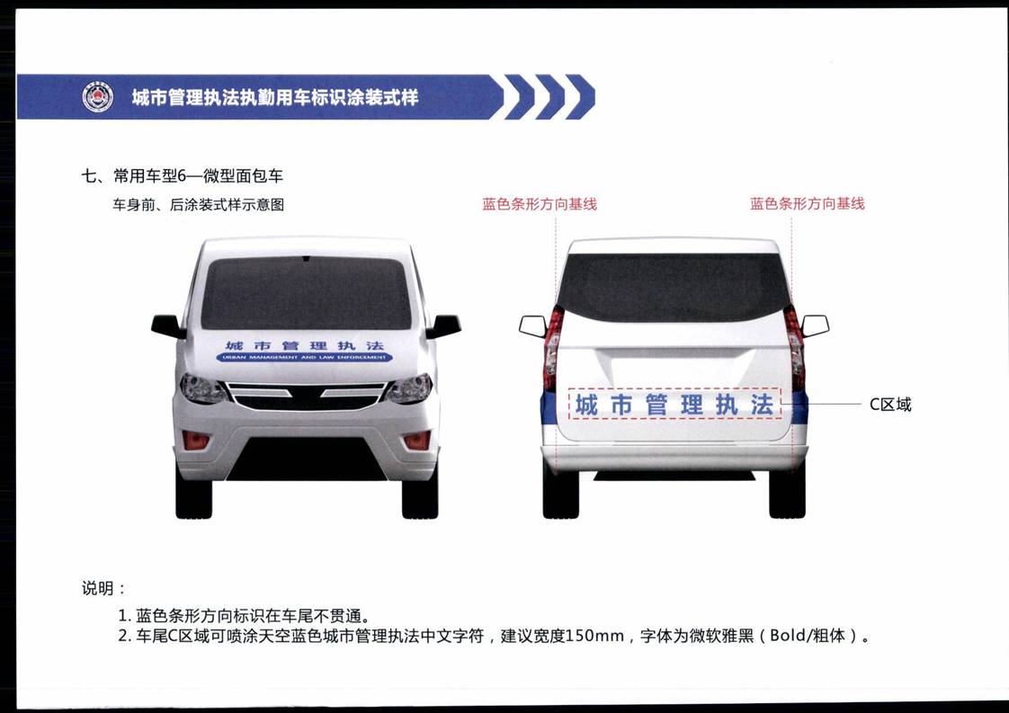 关于印发城市管理执法执勤用车标识涂装式样的通知