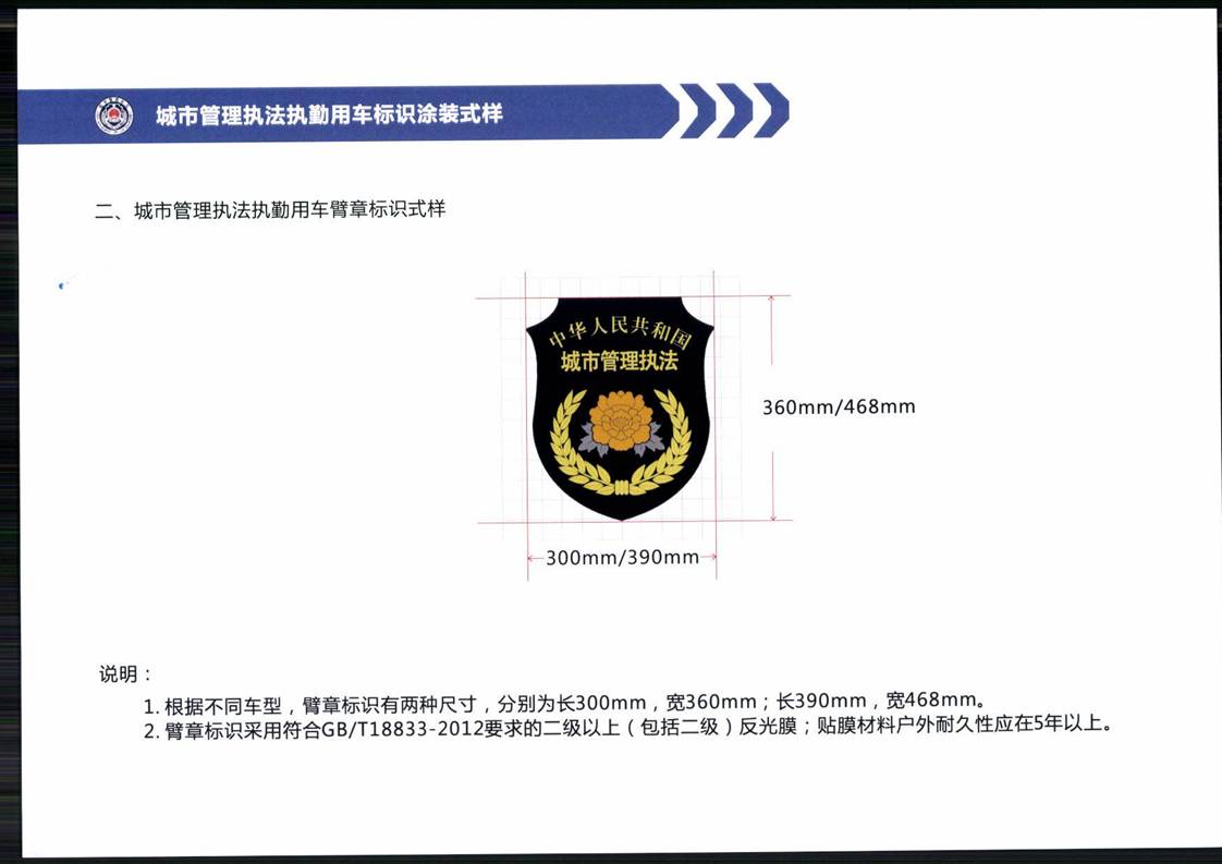 ⒊鞘泄芾执法执勤用车标识涂装式样的通知 - 市城市管理和综合执法局