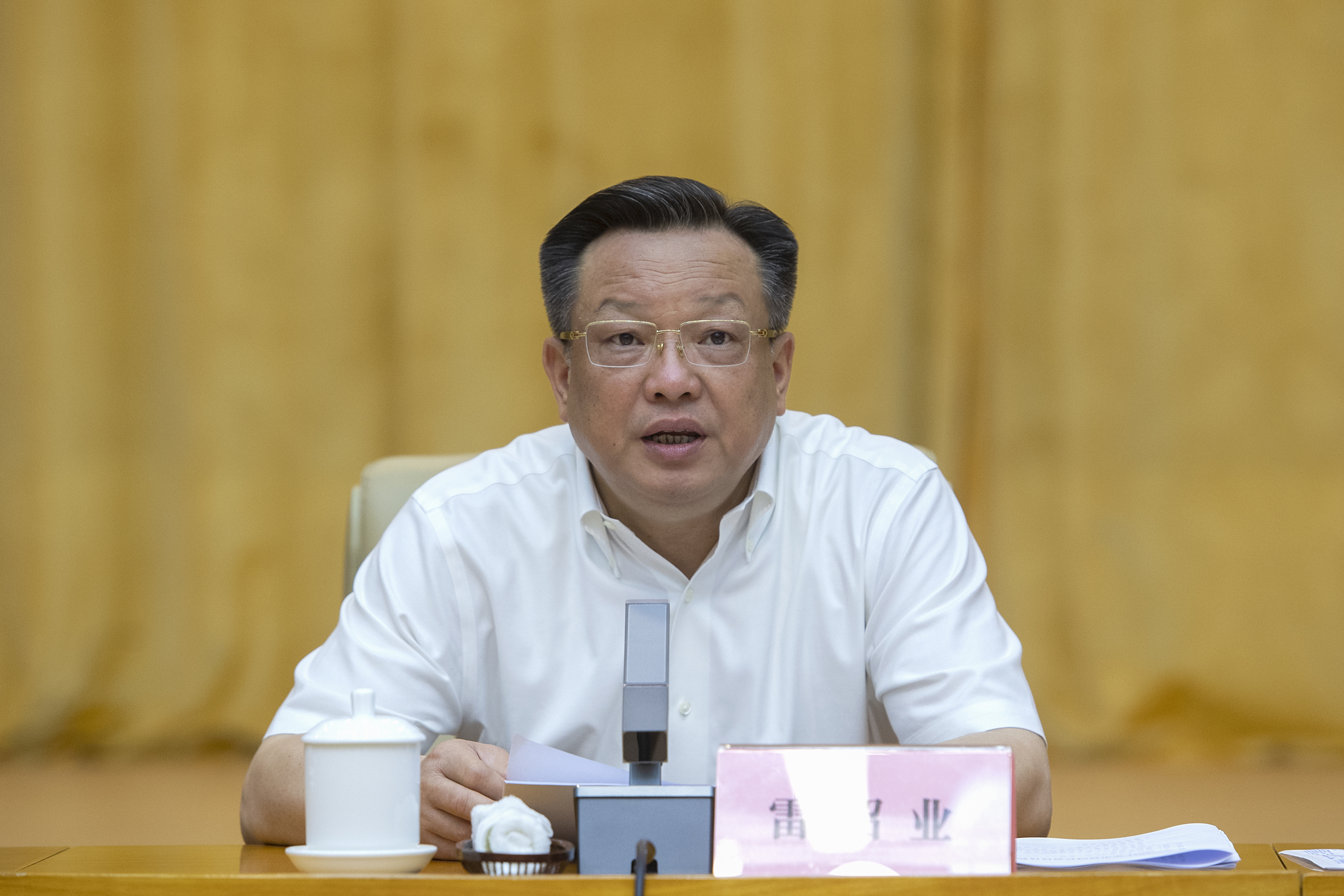 雷绍业在2021年市总河长会议上强调自觉担当治水兴怀政治责任让怀化水